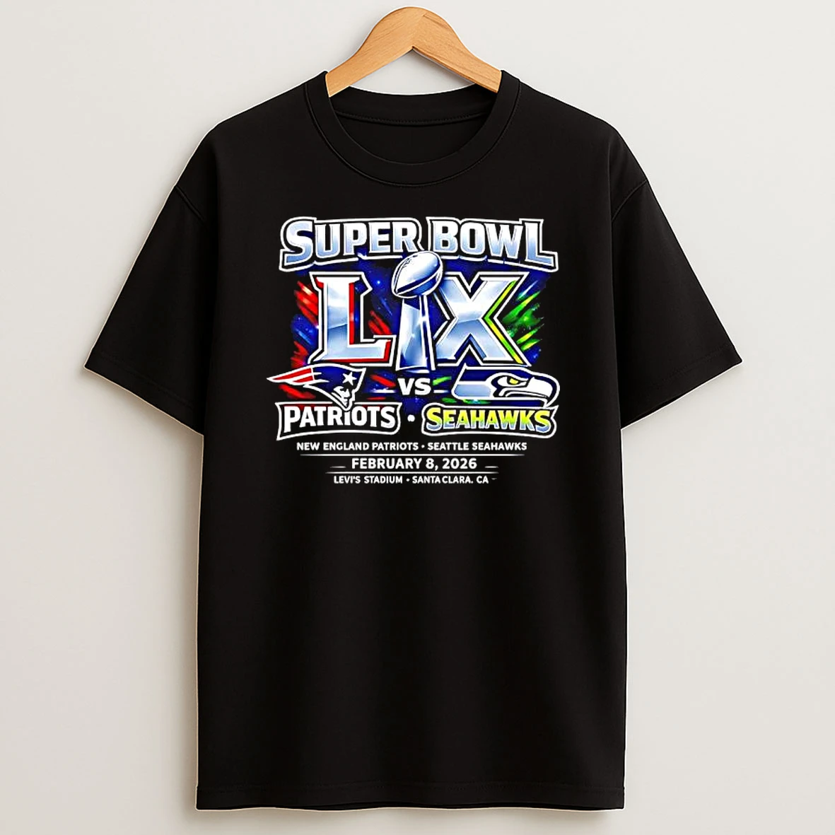 Super Bowl Lx Patriots Vs Seahawks Logo T Shirt
