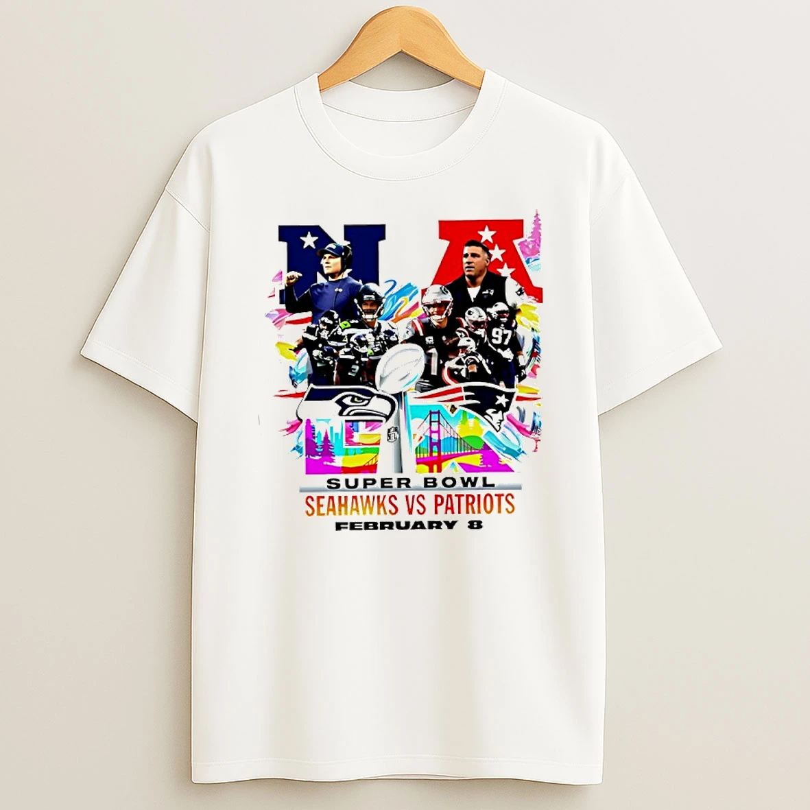 Super Bowl Lx Seahawks Nfl Vs Patriots Afc February 8th T Shirt