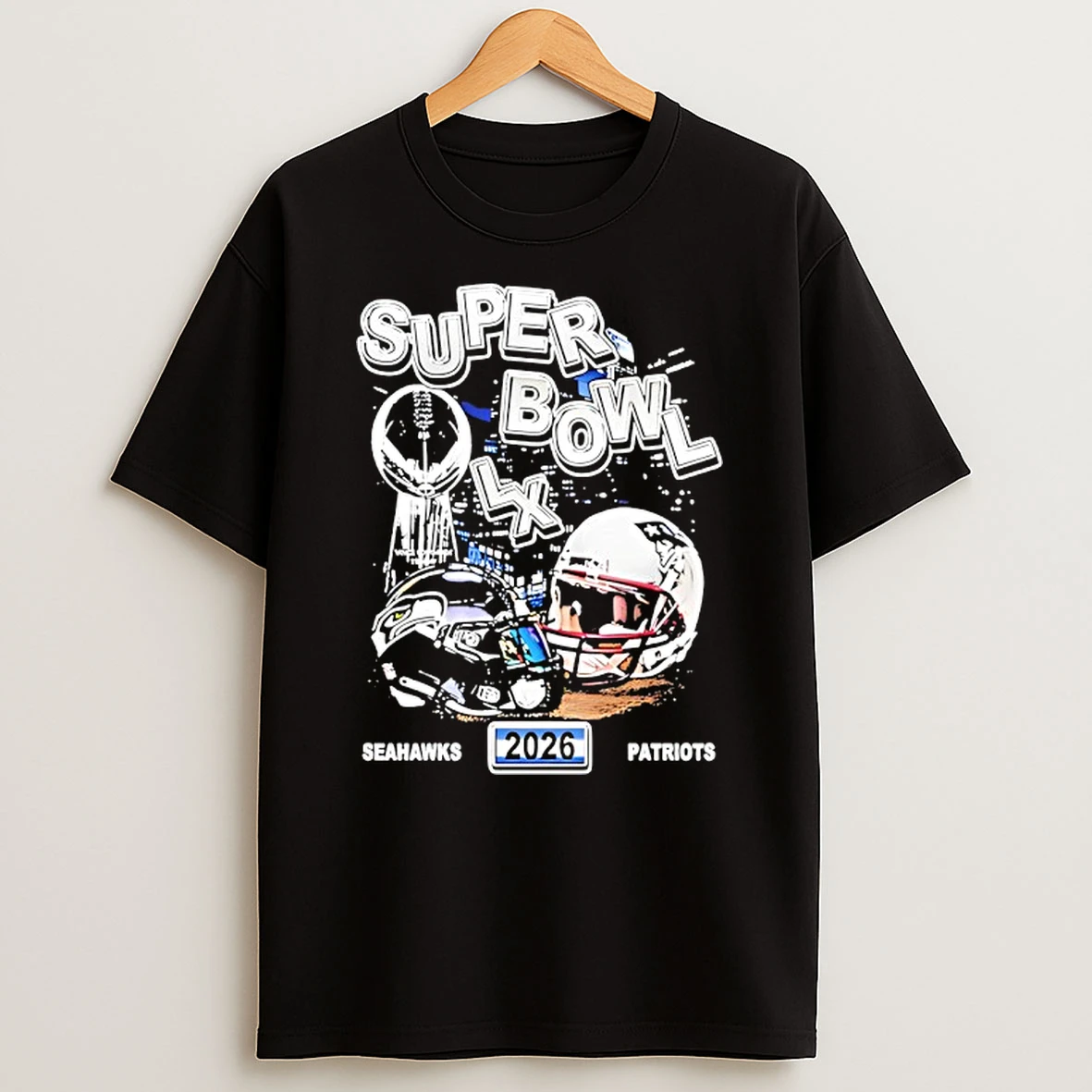 Super Bowl Lx Seahawks Vs Patriots Helmets 2026 T Shirt