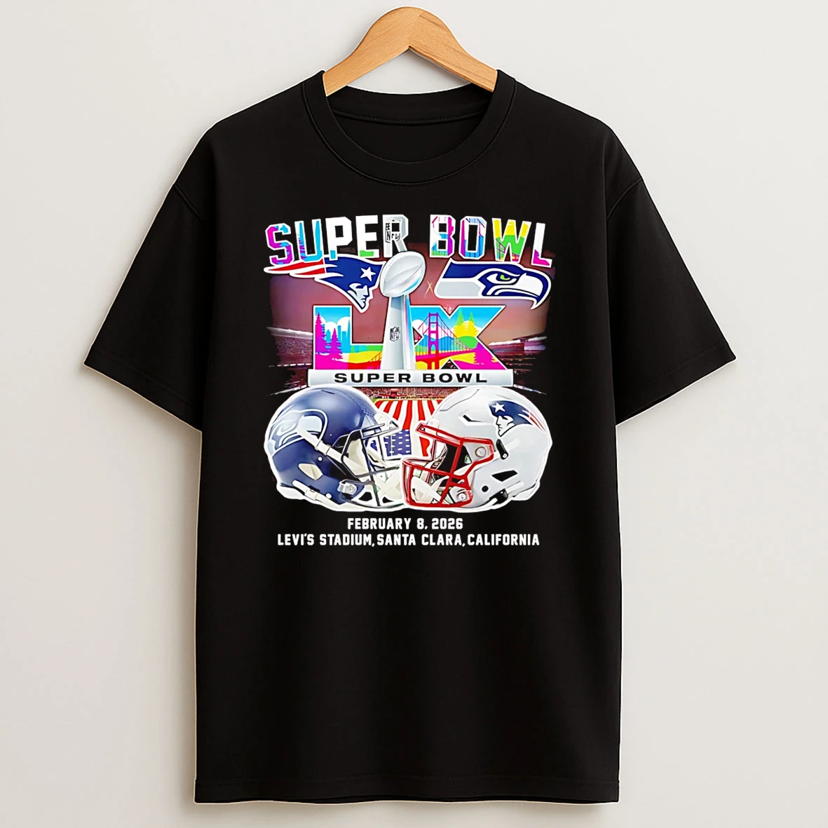 Super Bowl Lx Seattle Seahawks Vs New England Patriots Matchup T Shirt