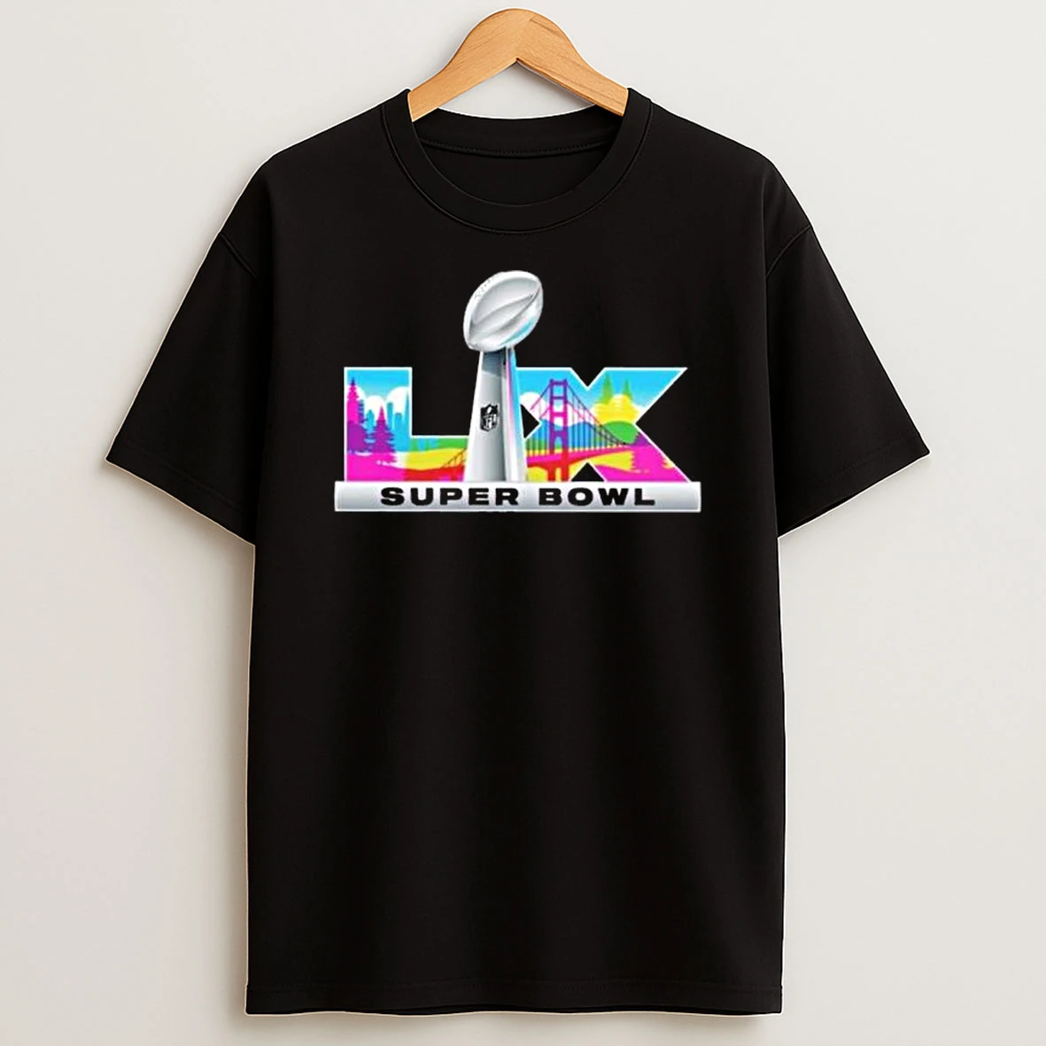 Super Bowl Lx 2026 Fanatics Trophy Dimension Legacy San Francisco Bay Arena Logo T Shirt