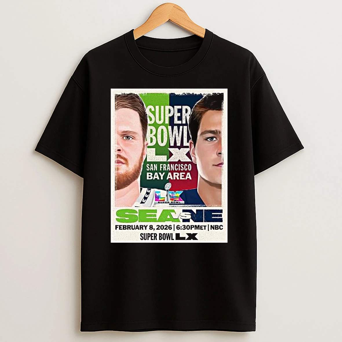 Super Bowl Lx 2026 San Francisco Bay Area Matchup Seahawks Vs Patriots Feb 8 2026 T Shirt