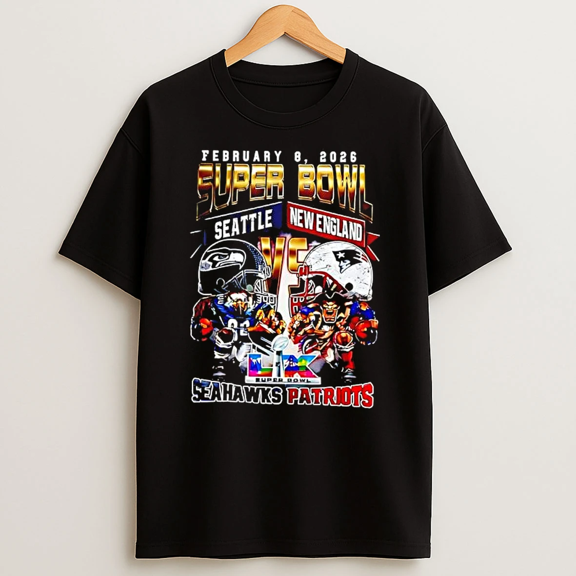 Super Bowl Xlix Seattle Seahawks Vs New England Patriots February 8th 2026 Graphic T Shirt