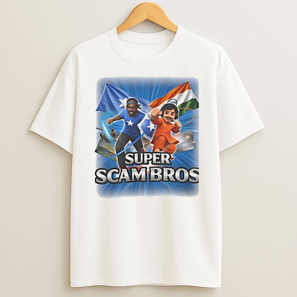 Super Scam Bros Flag T Shirt