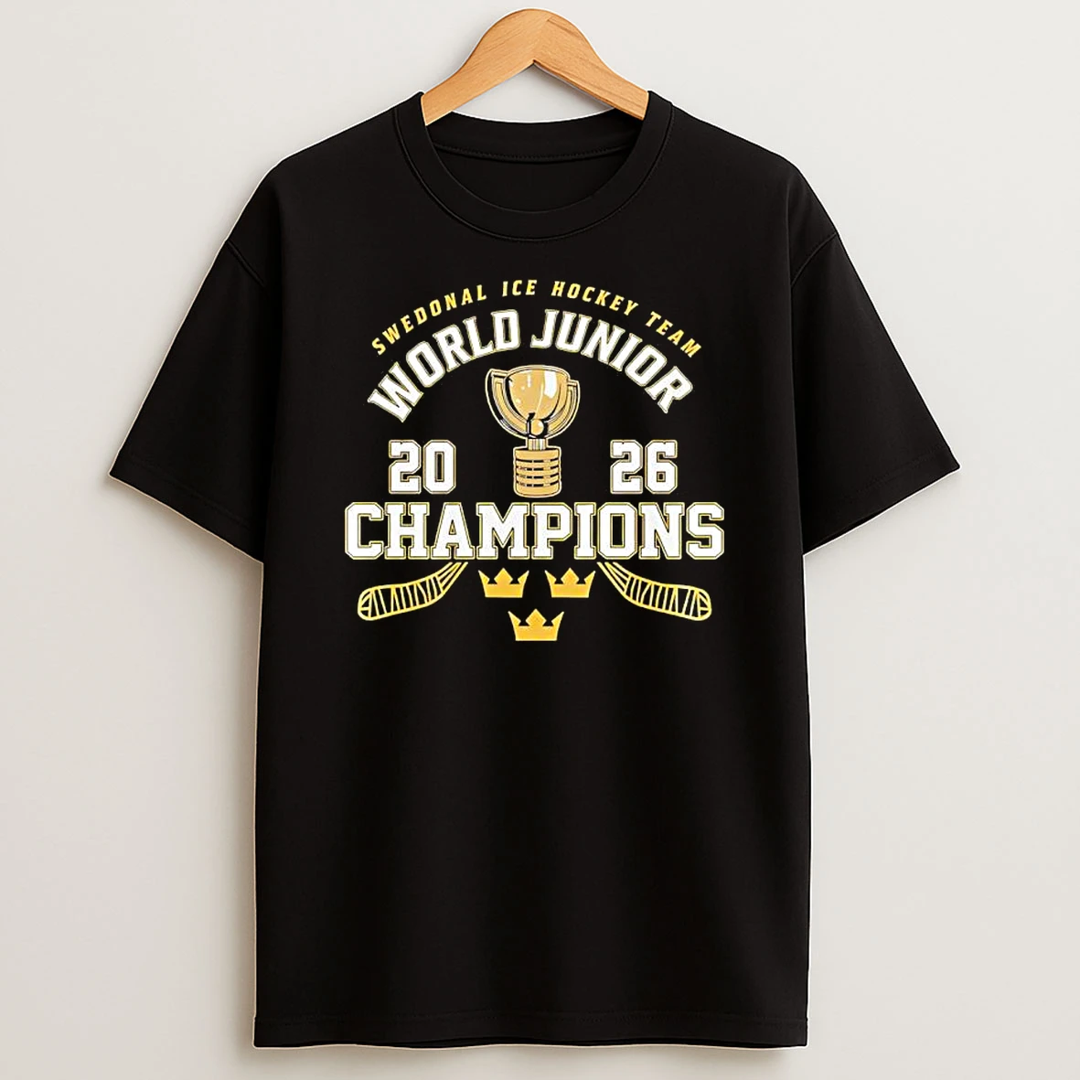 Swedonal Ice Hockey Team World Junior 2026 Champions T Shirt