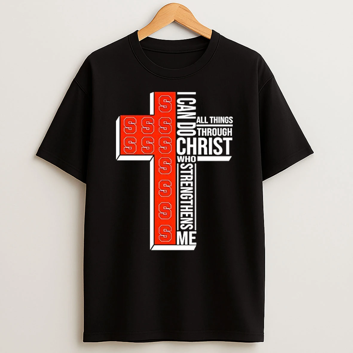 Syracuse Orange Womens Basketball Cross I Can Do All Things Through Christ Who Strengthens Me T Shirt