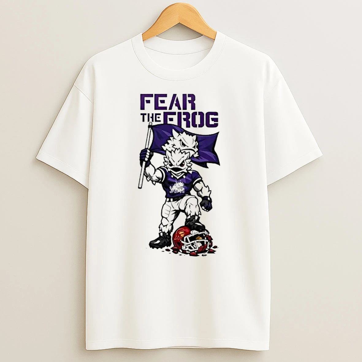 Tcu Horned Frogs Fear The Frog With Superfrog Mascot T Shirt