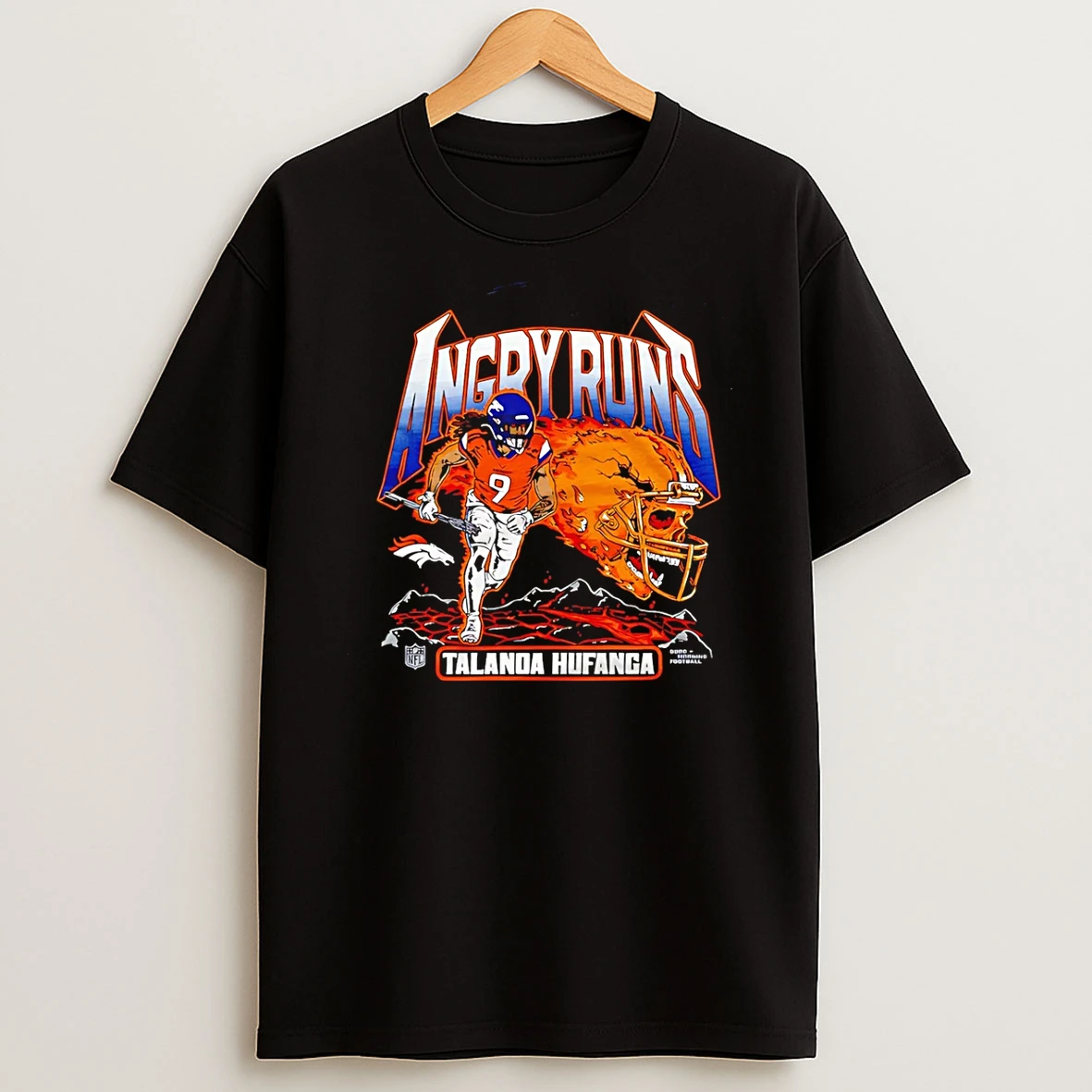 Talanoa Hufanga Broncos Angry Runs 2025 Cartoon T Shirt