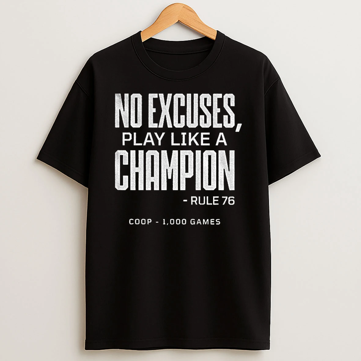 Tampa Bay Lightning Jon Cooper 1000 No Excuses Play Like A Champion Rule 76 T Shirt