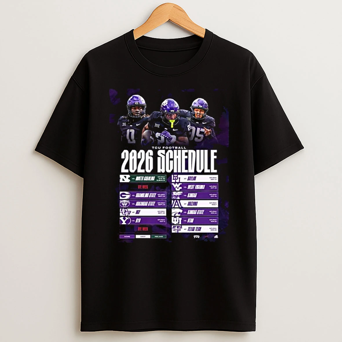 Tcu Horned Frogs Football Ncaa Schedule Season 2026 T Shirt