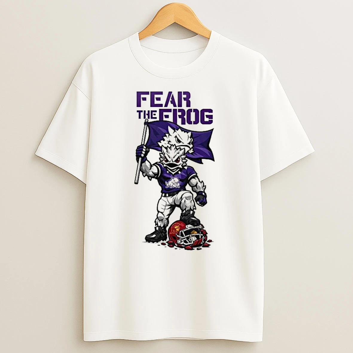 Tcu Horned Frogs Ncaa Valero Alamo Bowl Champions Mascot Fear The Frog 2026 T Shirt