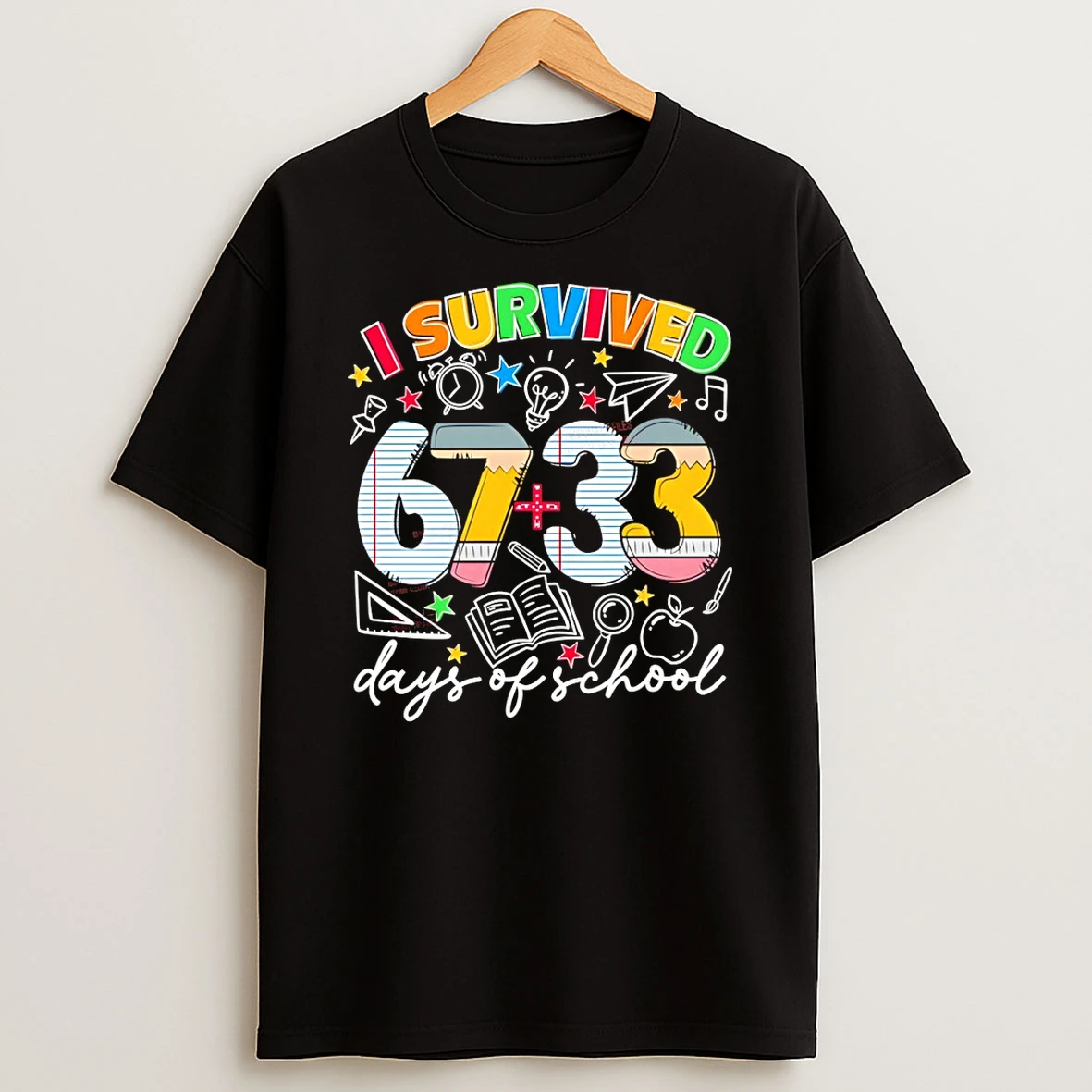 Teacher Student I Survived 67 33 Days Of School T Shirt