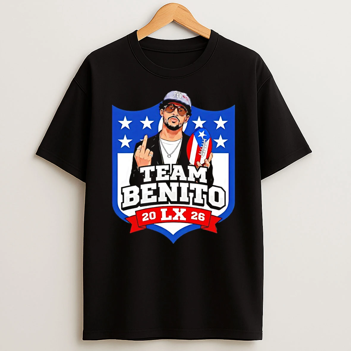 Team Benito Bowl Bad Bunny 2026 Halftime Show Lx Nfl Logo T Shirt