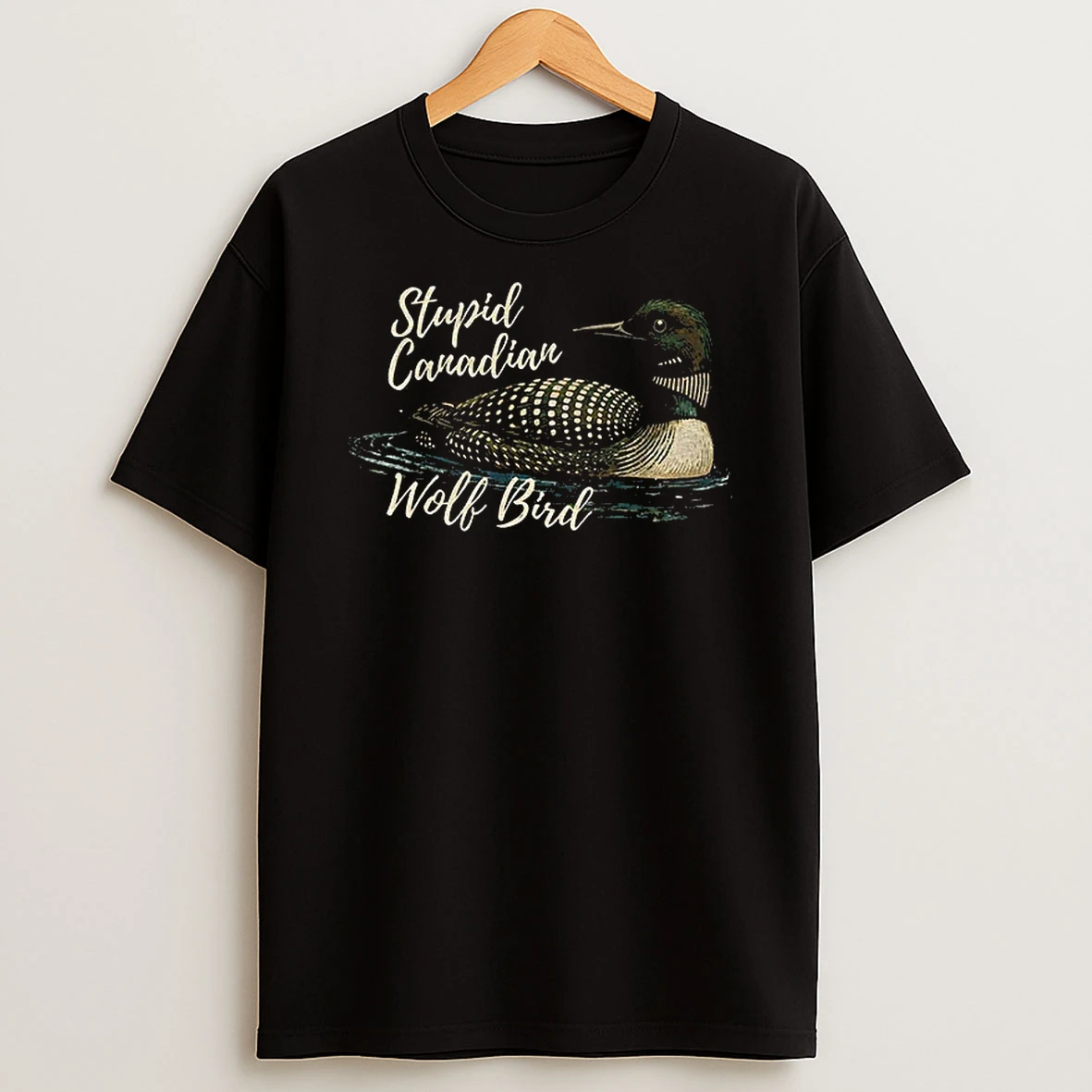 Team Hollanov Stupid Canadian Wolf Bird T Shirt