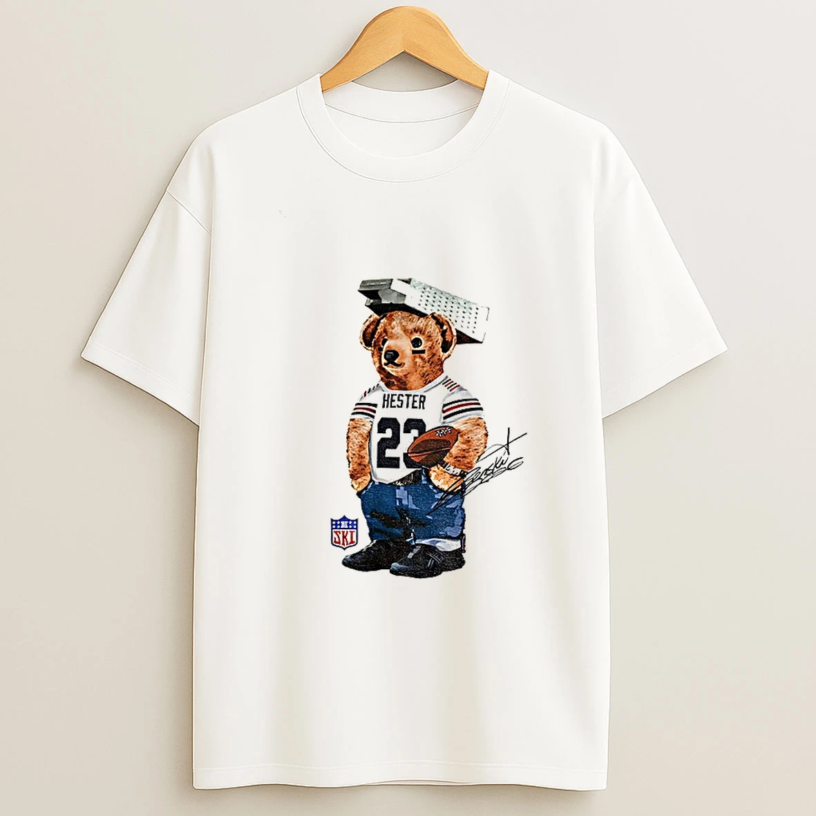 Teddy Bear Grater Chicago Bears Football Signature T Shirt