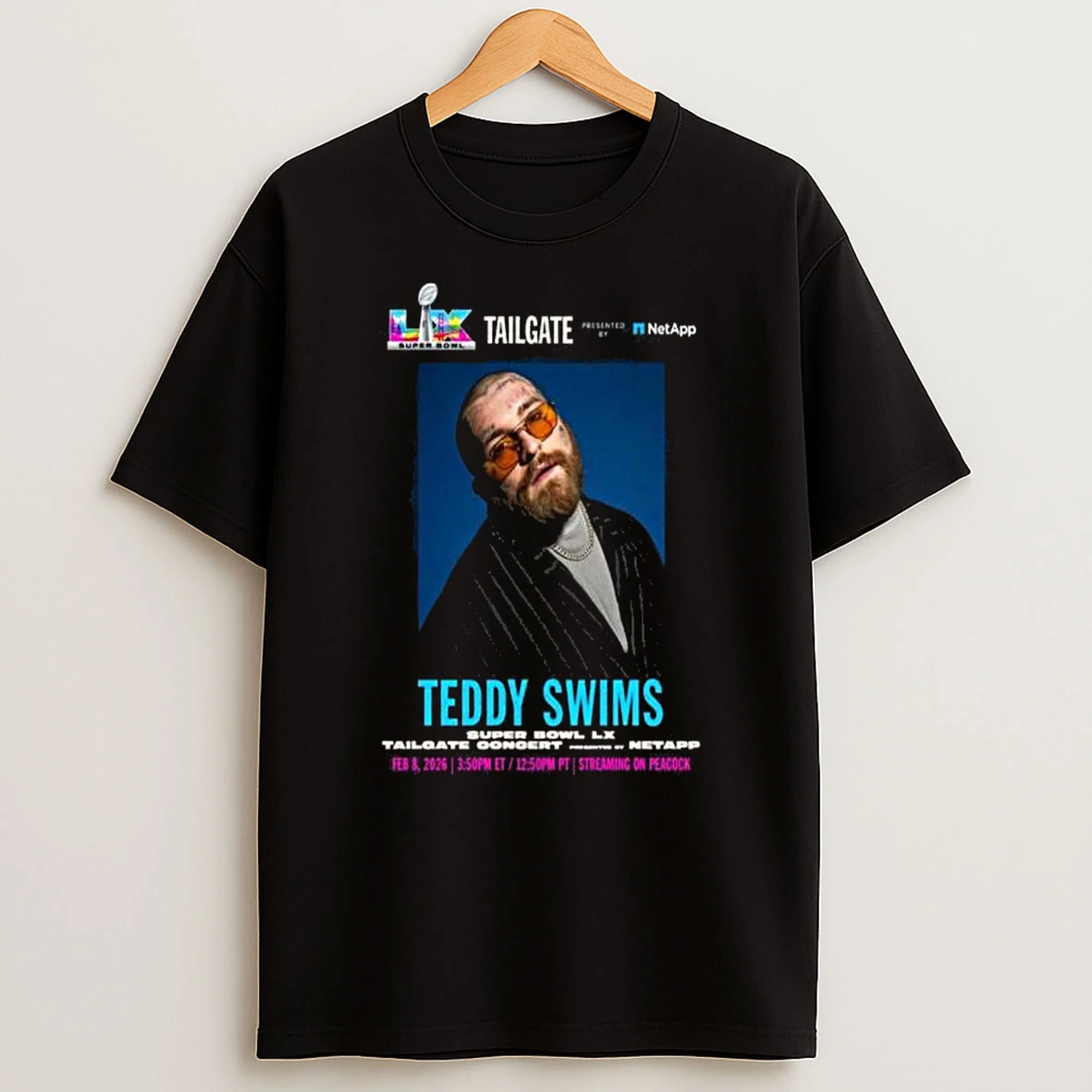 Teddy Swims Headline At Super Bowl Lx Tailgate Concert On February 8 2026 T Shirt