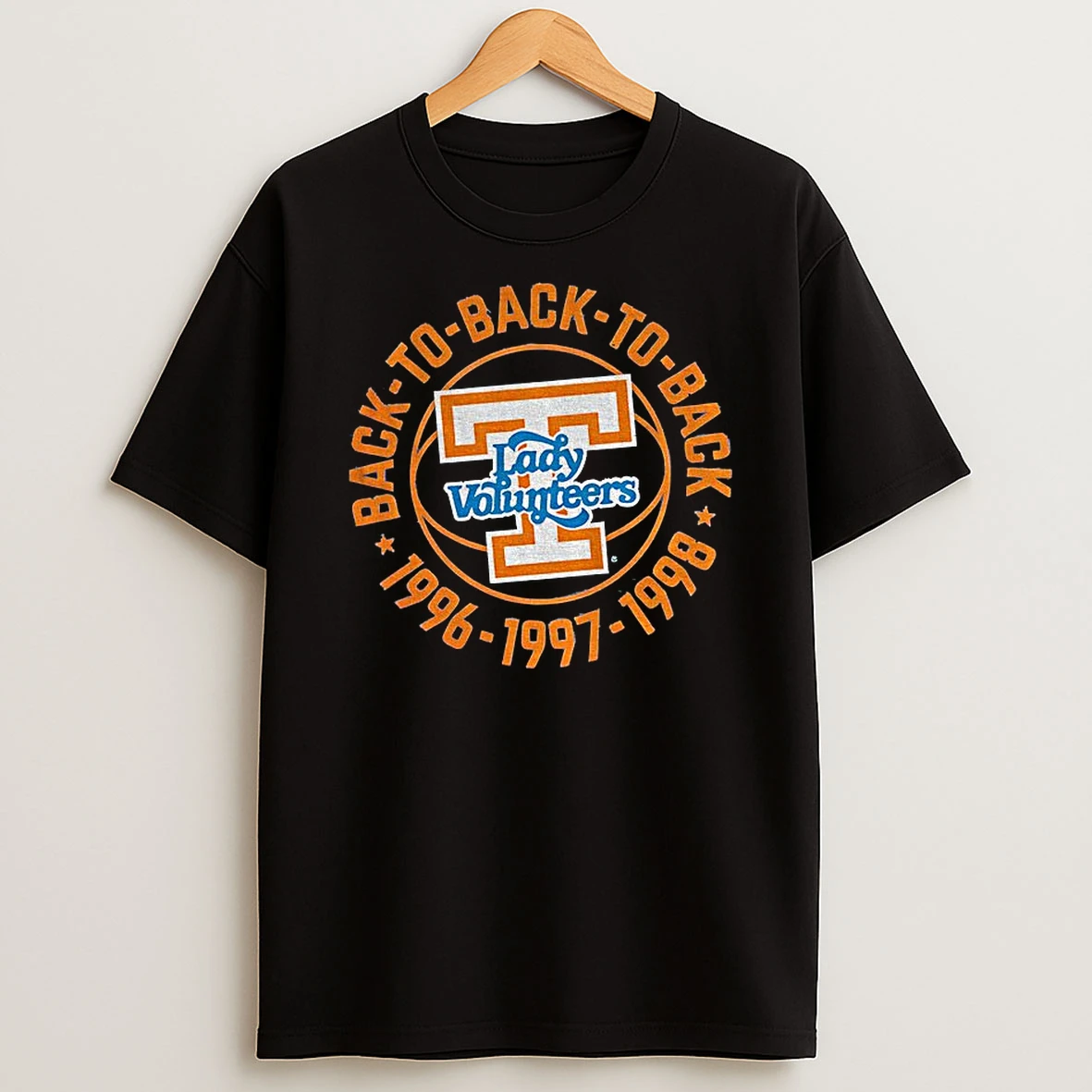 Tennessee Lady Volunteers Basketball Back To Back To Back 1996 1997 1998 T Shirt
