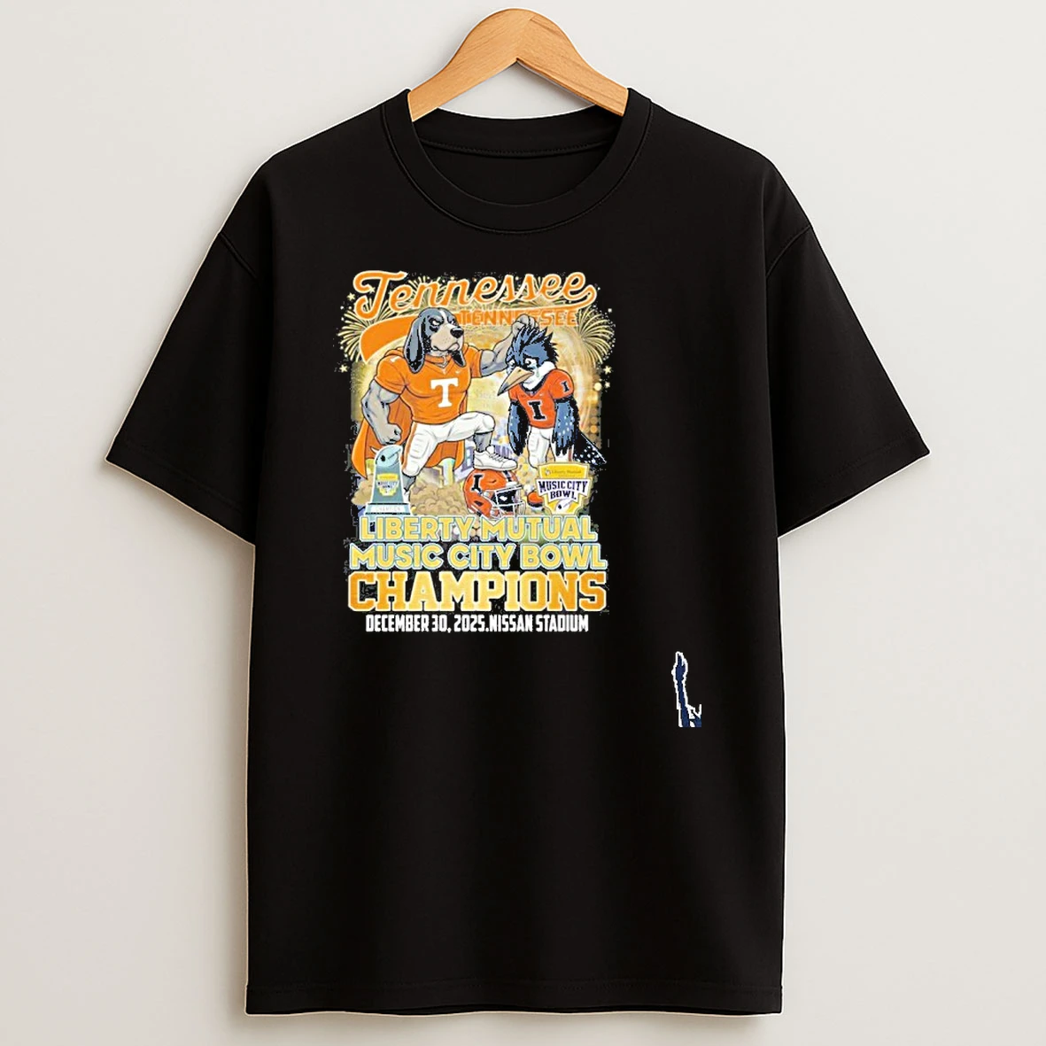 Tennessee Mascot Liberty Mutual Music City Bowl Champions T Shirt