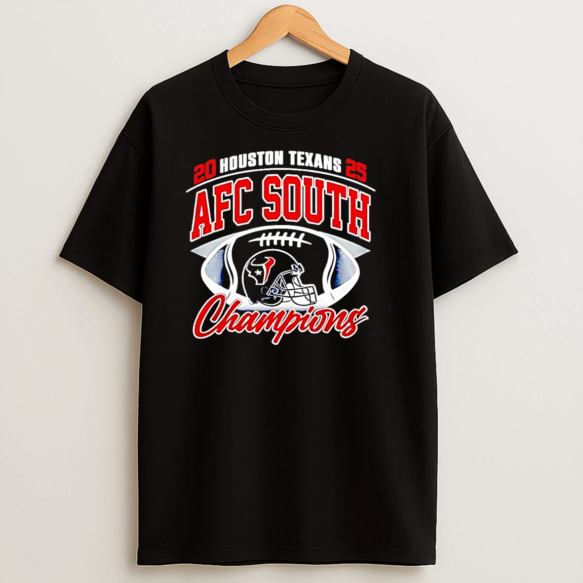 Texans 2025 Afc South Champions Helmet T Shirt