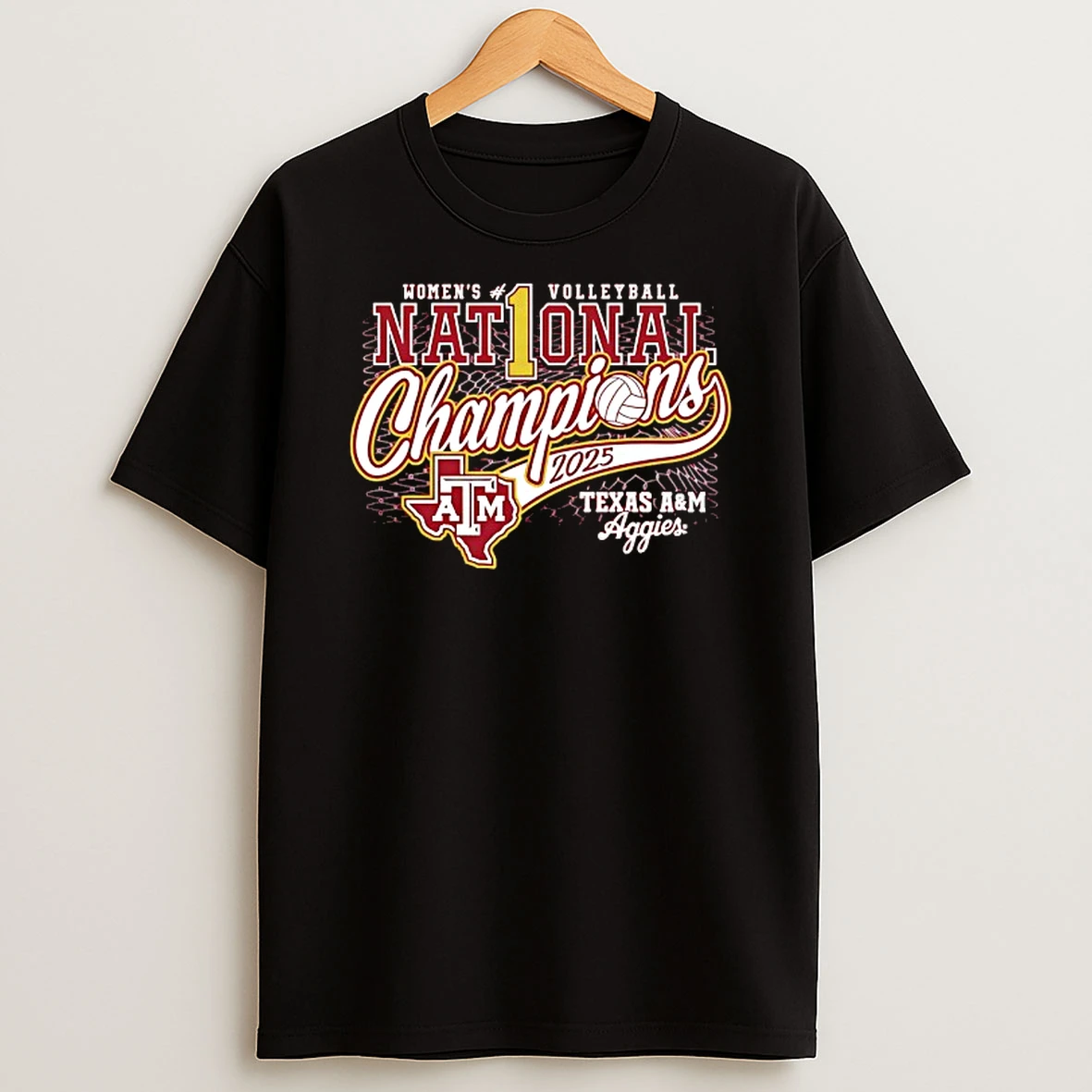 Texas A And M Aggies 2025 Womens Volleyball National Champions Logo T Shirt