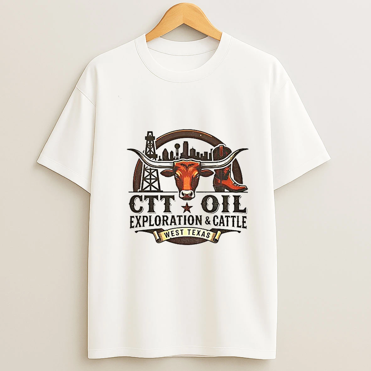 Texas Longhorns Football Ctt Oil Exploration And Cattle West Texas T Shirt