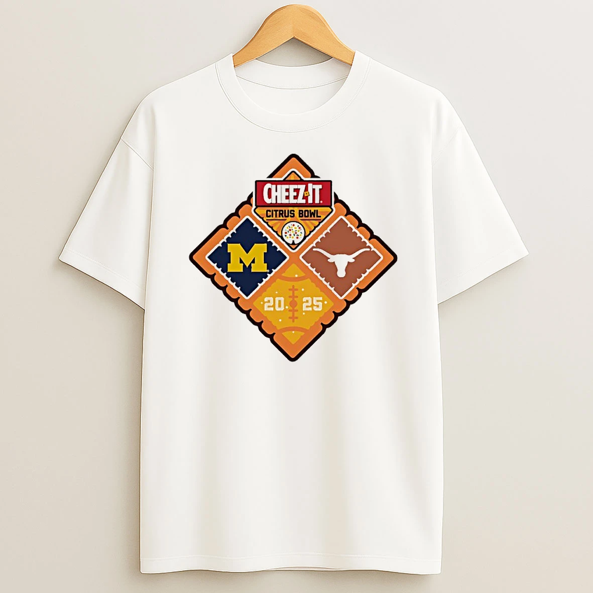 Texas Longhorns Vs Michigan Wolverines 2025 Cheez It Citrus Bowl Champions Logo Circle T Shirt