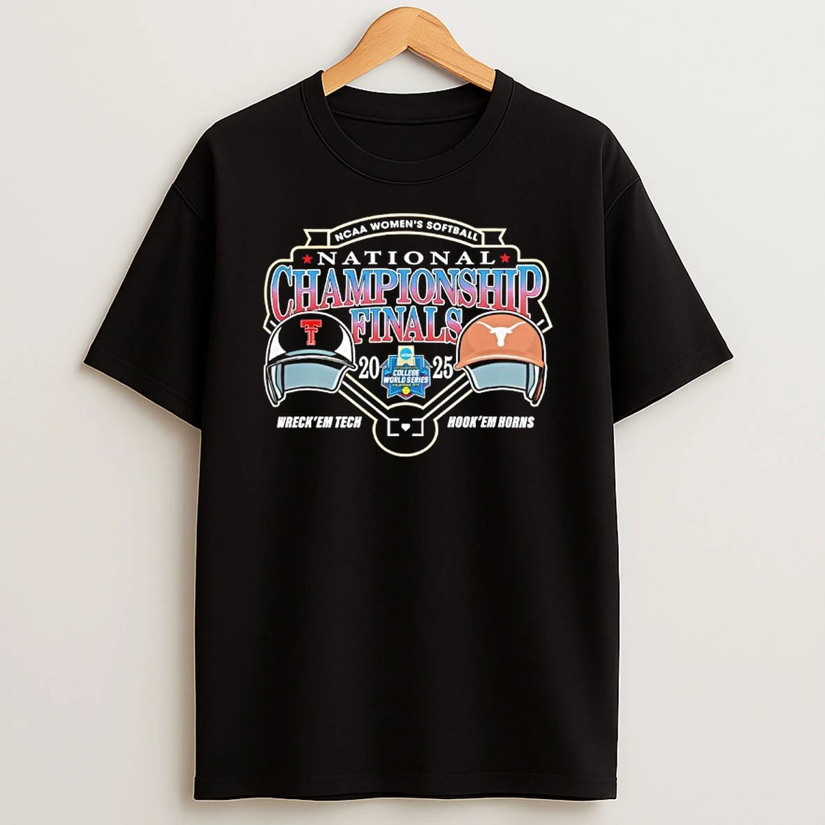 Texas Longhorns Vs Texas Tech Red Raiders 2025 Ncaa Softball Wcws Championship Finals Helmet T Shirt