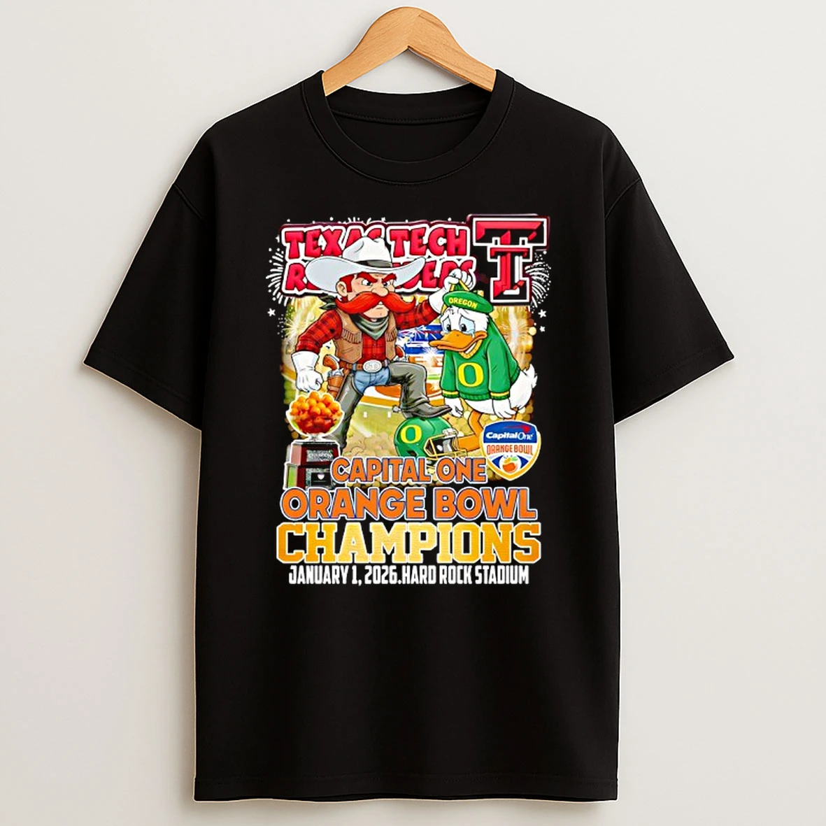 Texas Tech Red Raiders Beat Oregon Ducks Capital One Orange Bowl Champions 2026 T Shirt