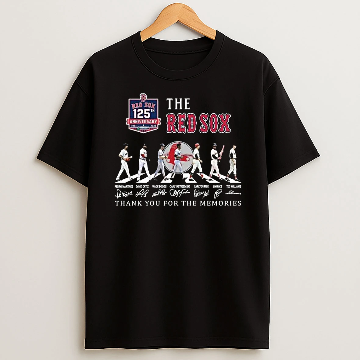 The Boston Red Sox 125th Anniversary 1901 2026 Abbey Road Signatures Thank You For The Memories T Shirt