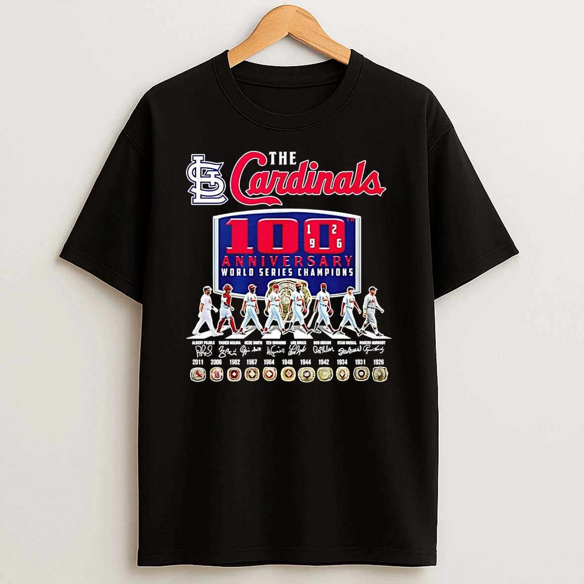 The Cardinals 100th Anniversary World Series Champions Abbey Road T Shirt