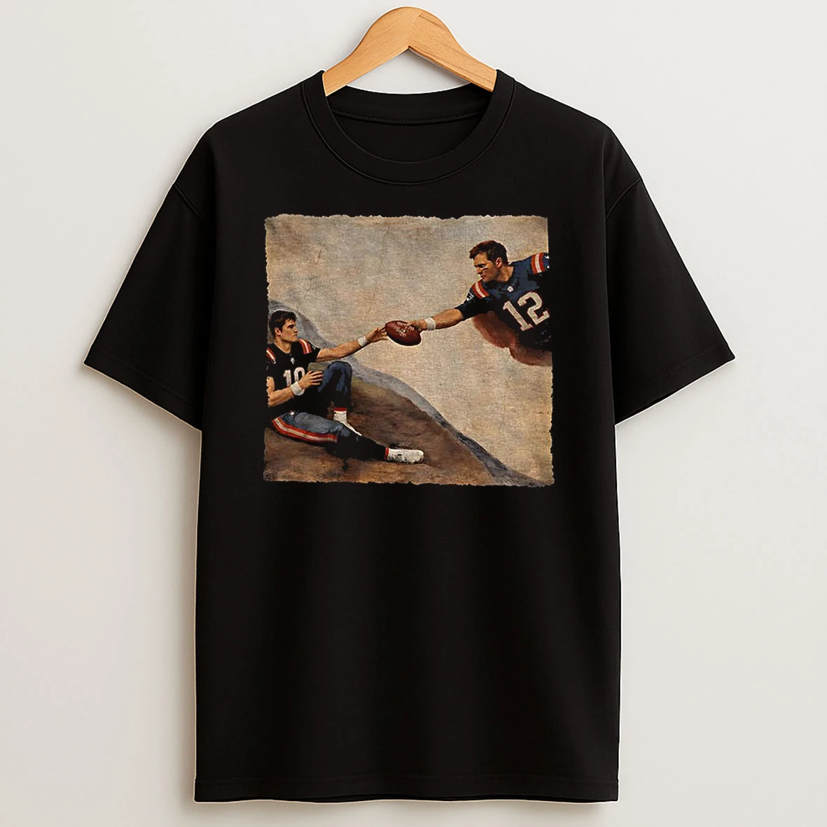 The Creation Of Adam Drake Maye Vs Tom Brady New England Patriots Football 2026 T Shirt
