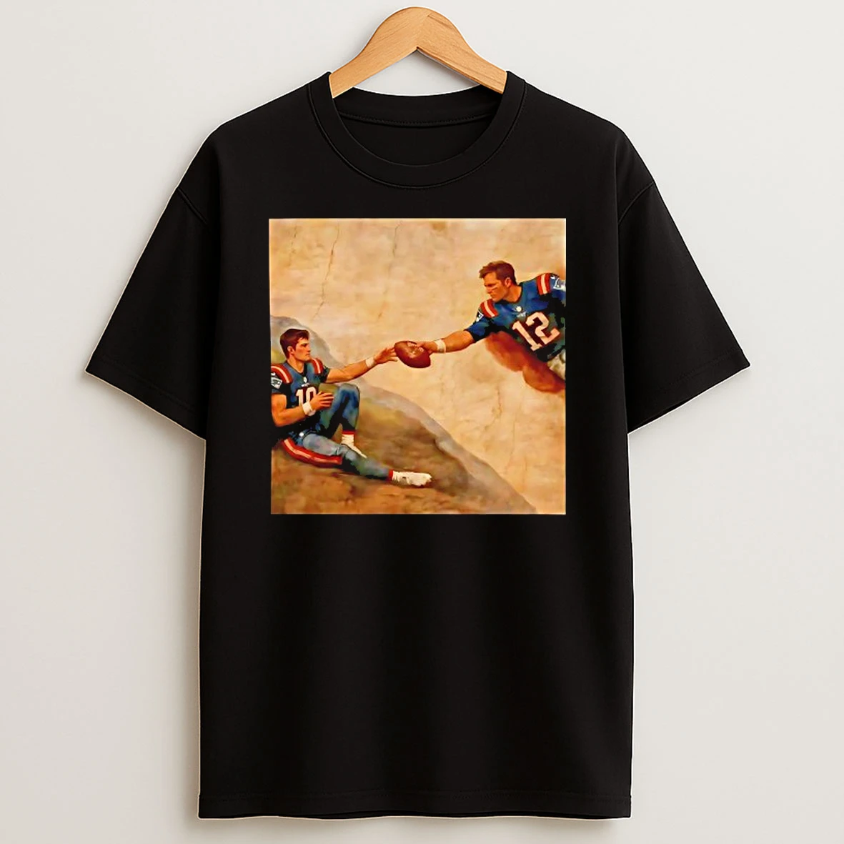 The Creation Of Adam X Tom Brady And Drake Maye New England Patriots T Shirt