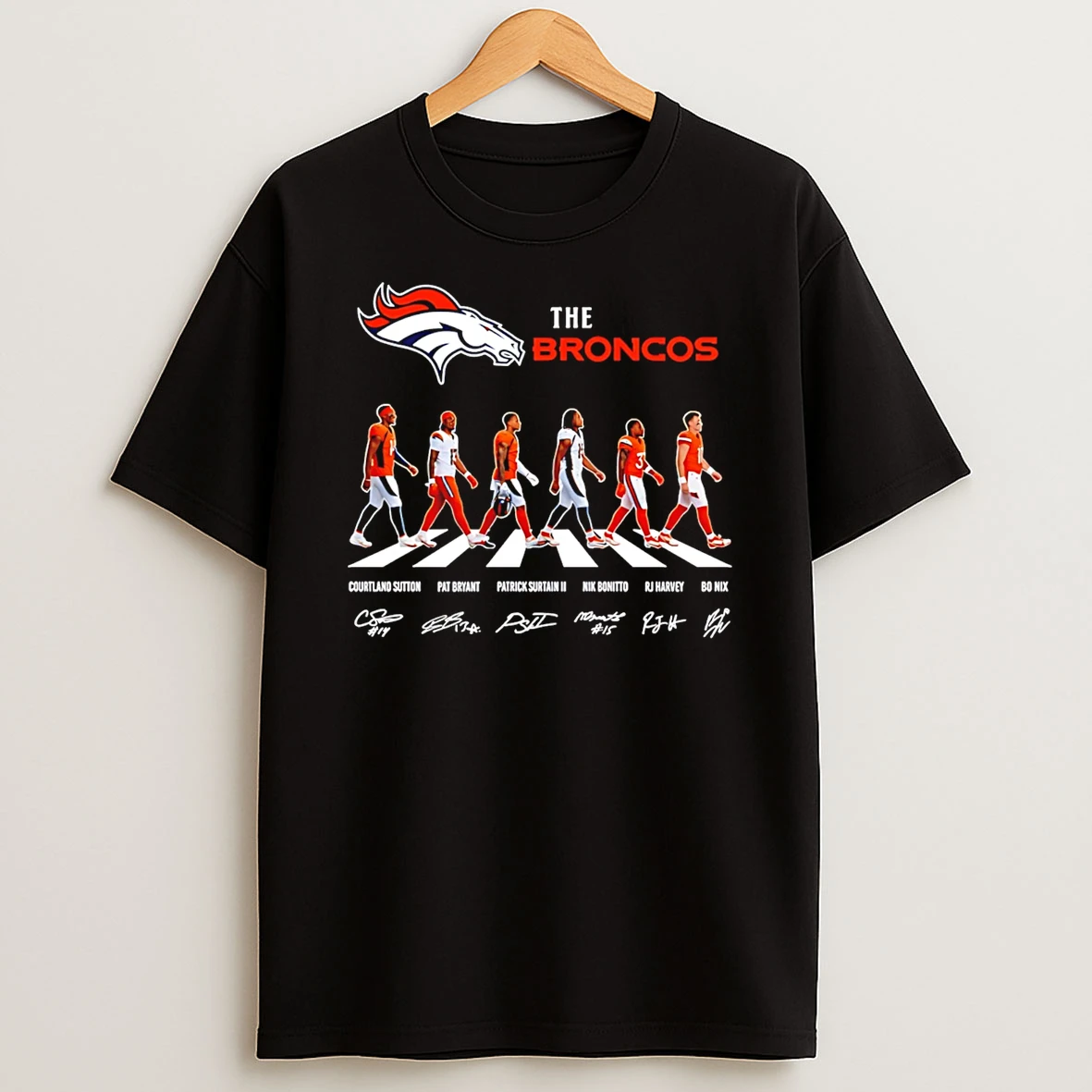 The Denver Broncos Cross The Street Signatures 2026 T Shirt