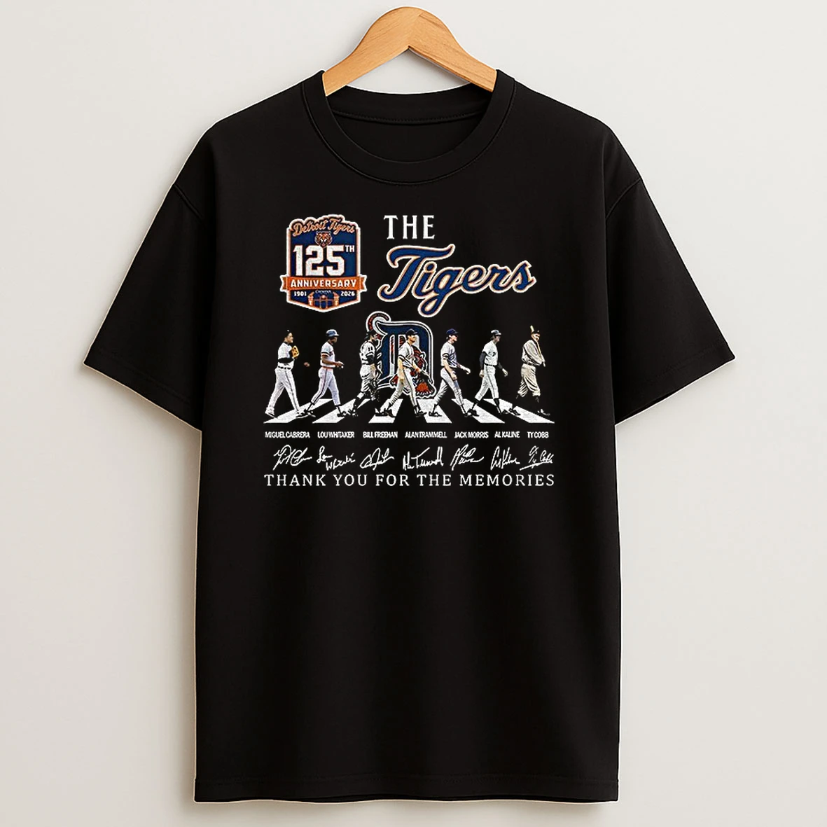 The Detroit Tigers Baseball Abbey Roads Thank You For The Memories Signature T Shirt