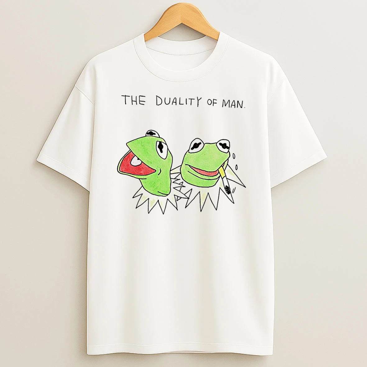 The Duality Of Man Paint Frog T Shirt