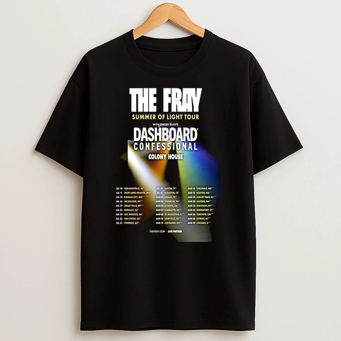 The Fray Summer Of Light Tour 2026 T Shirt