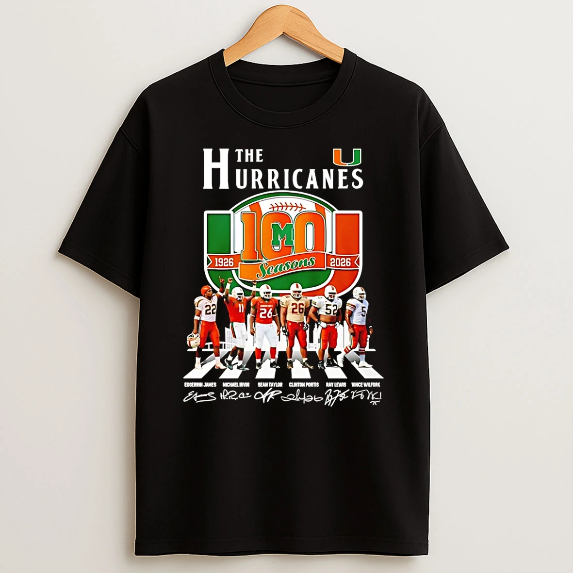 The Miami Hurricanes 100 Seasons 1929 2026 Signatures T Shirt