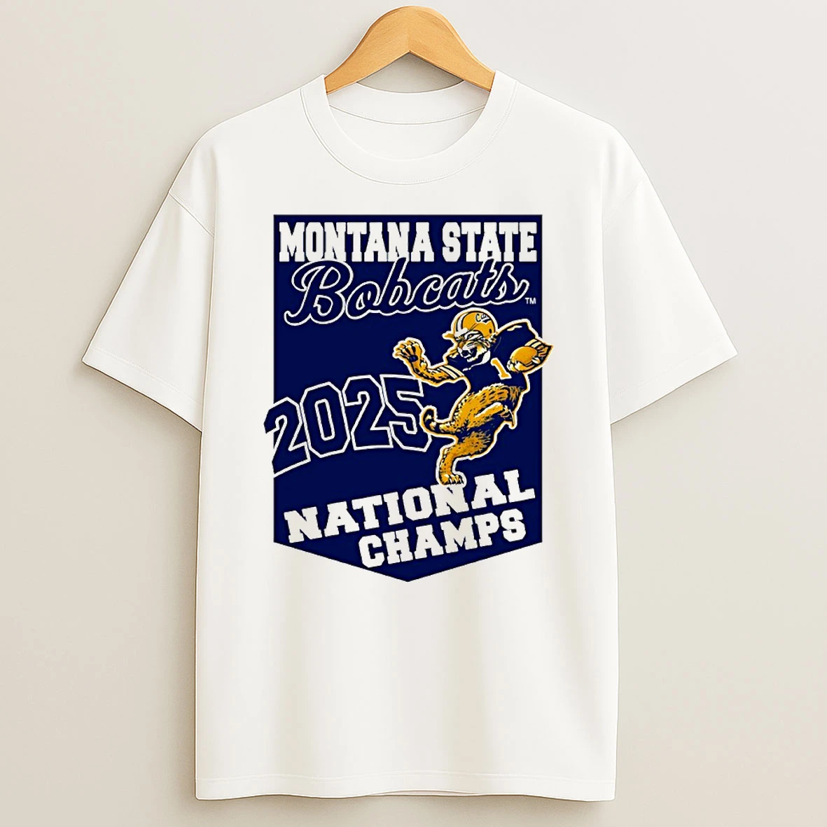 The Montana State Bobcats 2025 Ncaa Division I Football National Champions Mascot Circle T Shirt