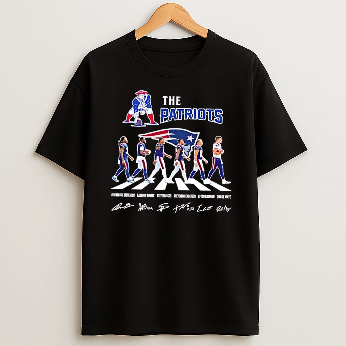 The New England Patriots Rhamondre Stevenson Kayshon Boutte And Players Abbey Road Signatures T Shirt