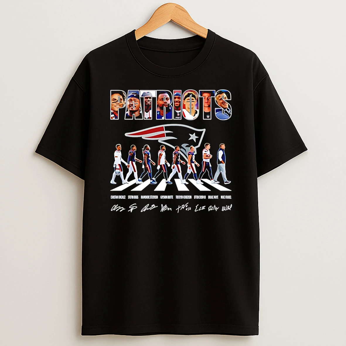 The New England Patriots Cross The Street Signatures 2026 T Shirt
