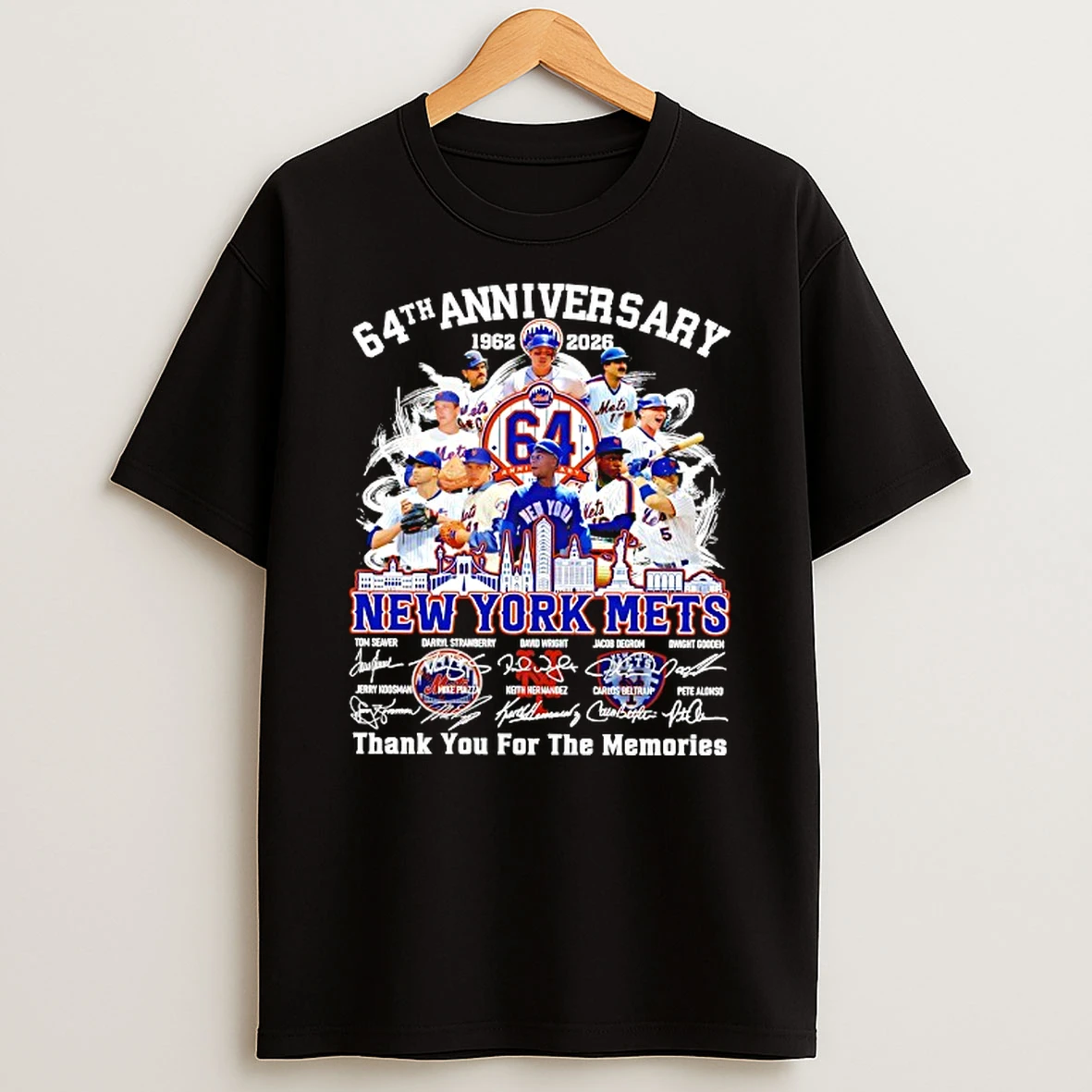 The New York Mets 64th Anniversary 1962 2026 Thank You For The Memories All Team Signature T Shirt