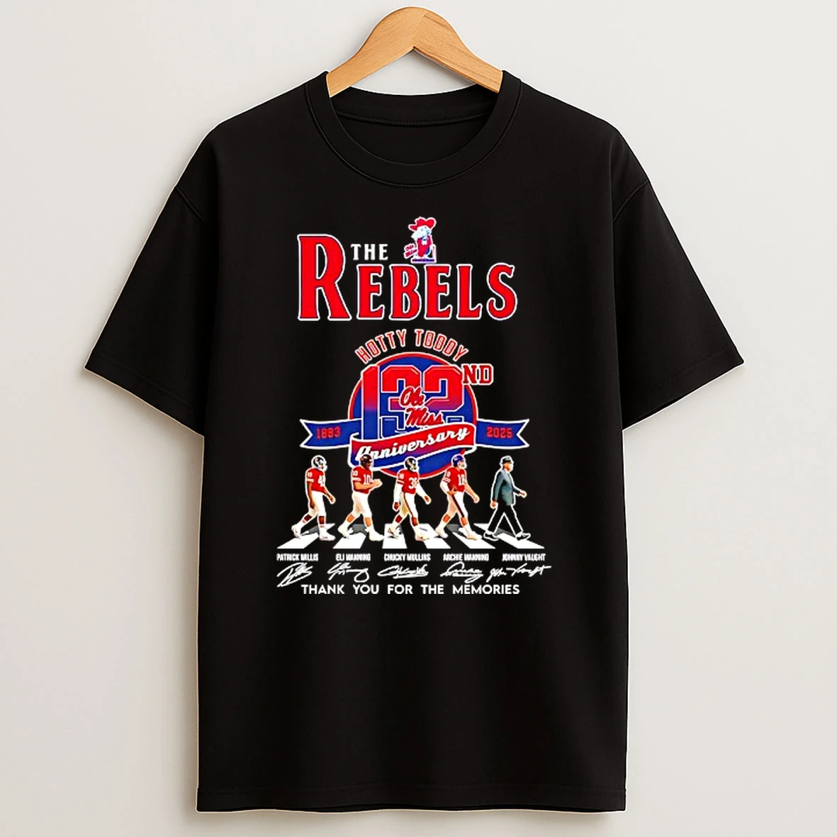 The Ole Miss Rebels Abbey Road 132nd Anniversary 1893 2025 Thank You For The Memories Signatures T Shirt