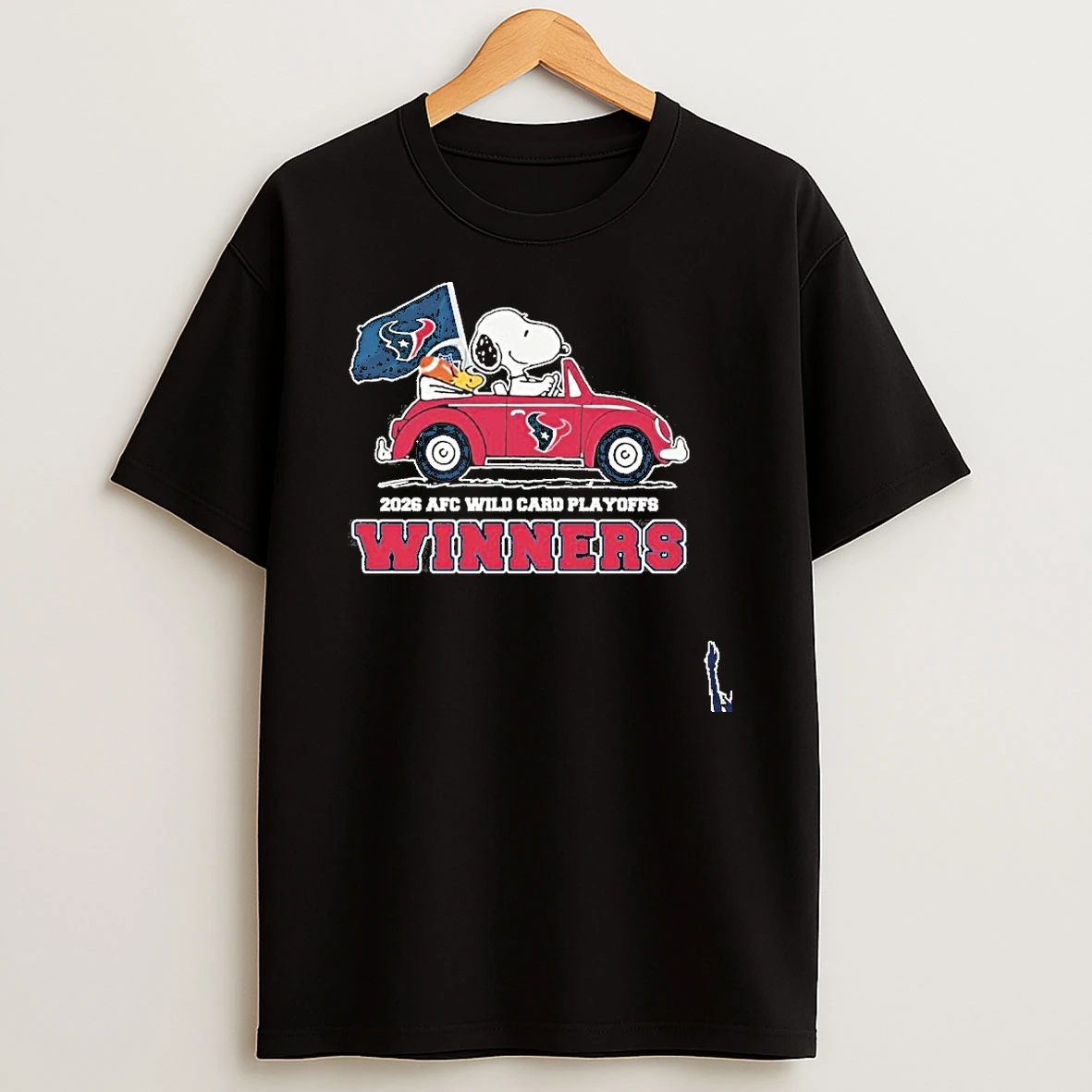 The Peanuts Driving Car X Houston Texans 2026 Afc Wild Card Winners T Shirt