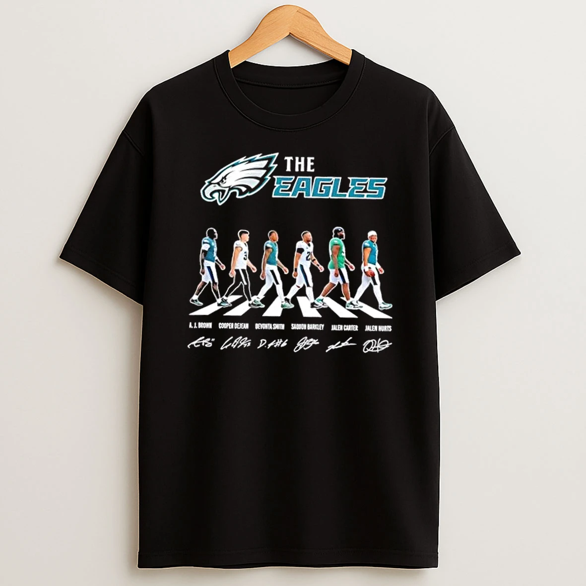 The Philadelphia Eagles A J Brown Cooper Dejean Jalen Hurts And Players Abbey Road Signatures T Shirt