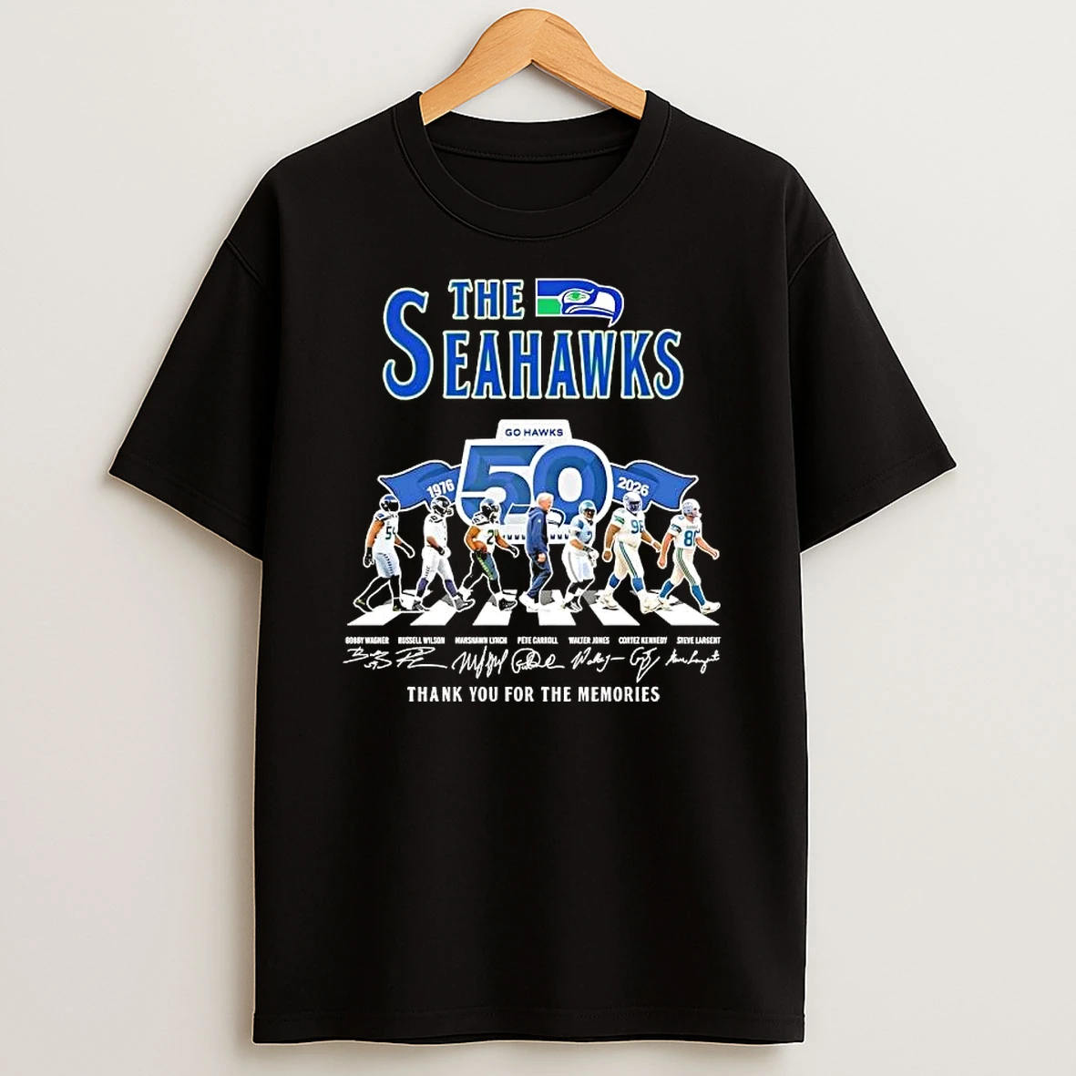 The Seattle Seahawks 1976 2026 Bobby Wagner And Legends Abbey Road Signatures T Shirt