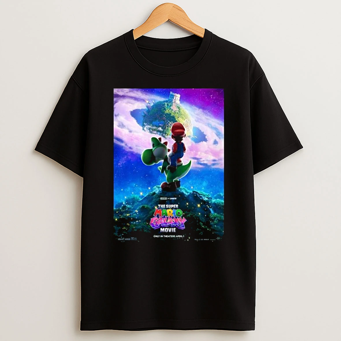The Super Mario Galaxy Movie Mario Riding Yoshi T Shirt