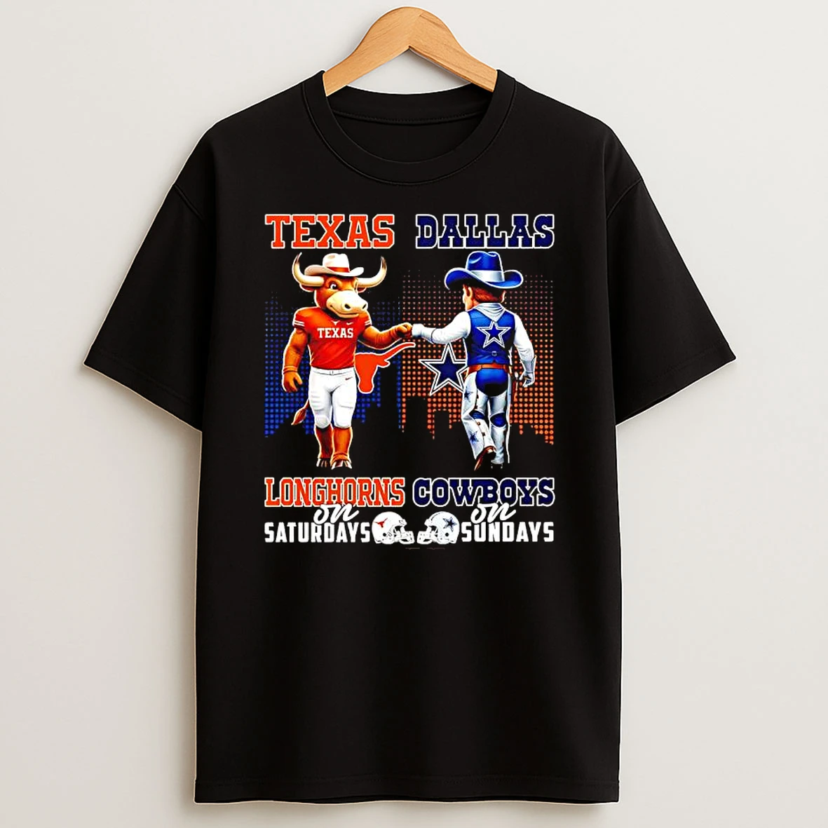 The Texas Longhorns On Saturdays And Dallas Cowboys On Sundays Mascots Logos T Shirt