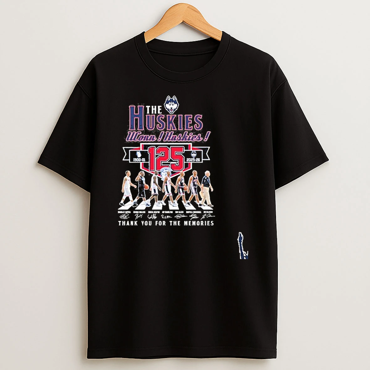 The Uconn Huskies Basketball Abbey Road 125 Season 1901 2026 T Shirt