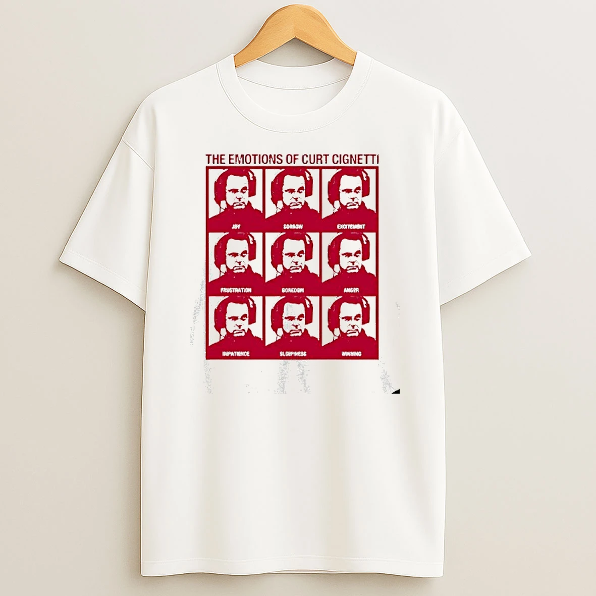 The Emotions Of Curt Cignetti 2025 National Champions Indiana Hoosiers T Shirt