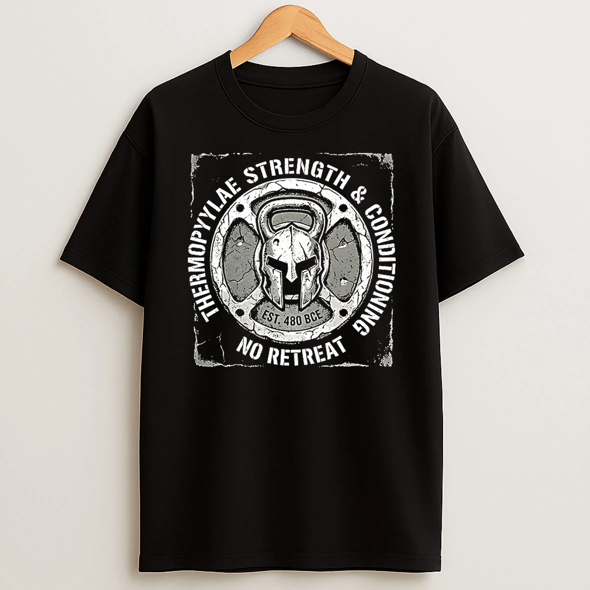 Thermopylae Strength And Conditioning No Retreat Est 480 Bce Logo T Shirt